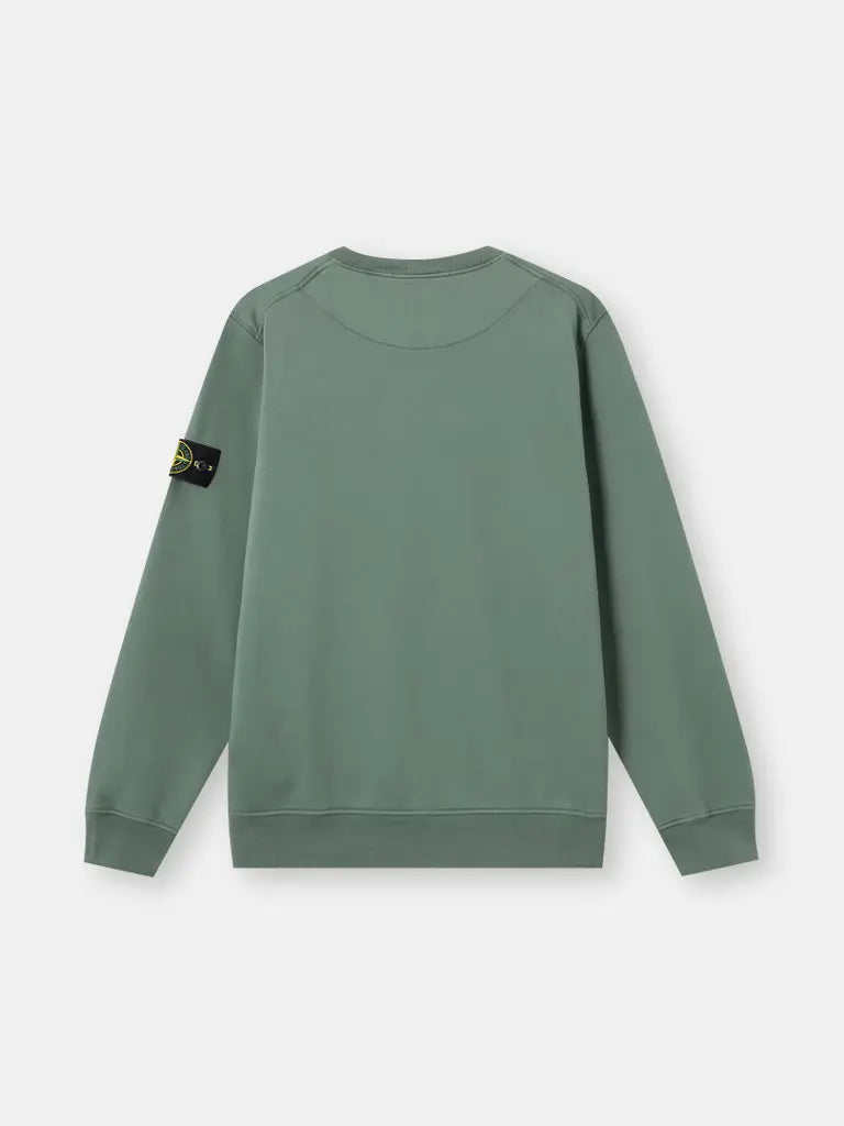STONE ISLAND – Sweat ras-du-cou en coton biologique Vert océan