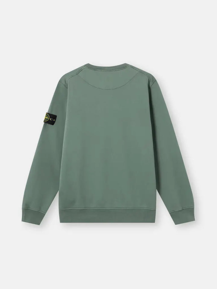 STONE ISLAND – Sweat ras-du-cou en coton biologique Vert océan