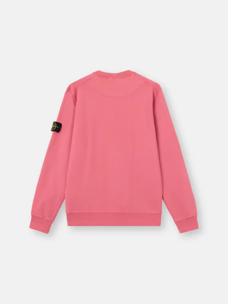 STONE ISLAND – Sweat ras-du-cou en coton biologique Rouge géranium
