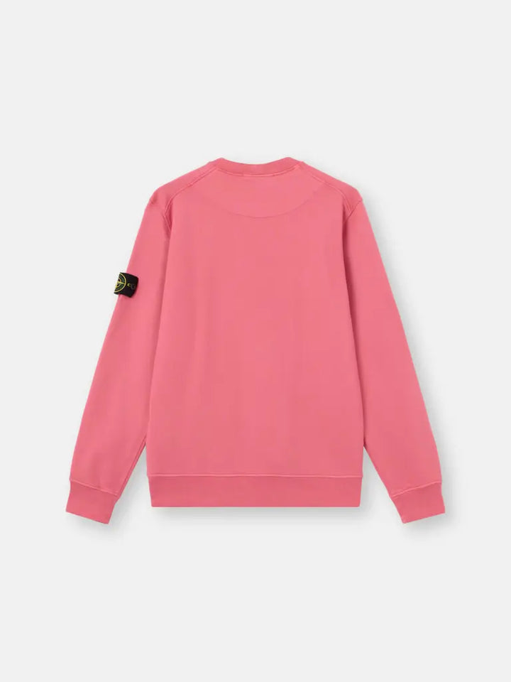 STONE ISLAND – Sweat ras-du-cou en coton biologique Rouge géranium