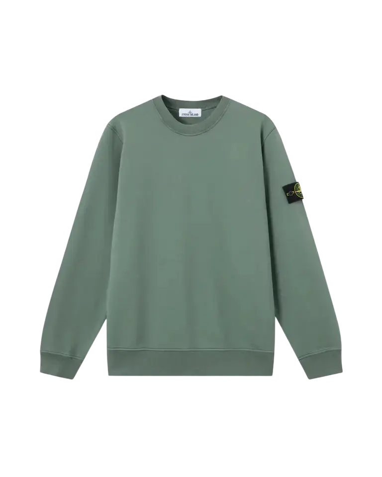 STONE ISLAND – Sweat ras-du-cou en coton biologique Vert océan
