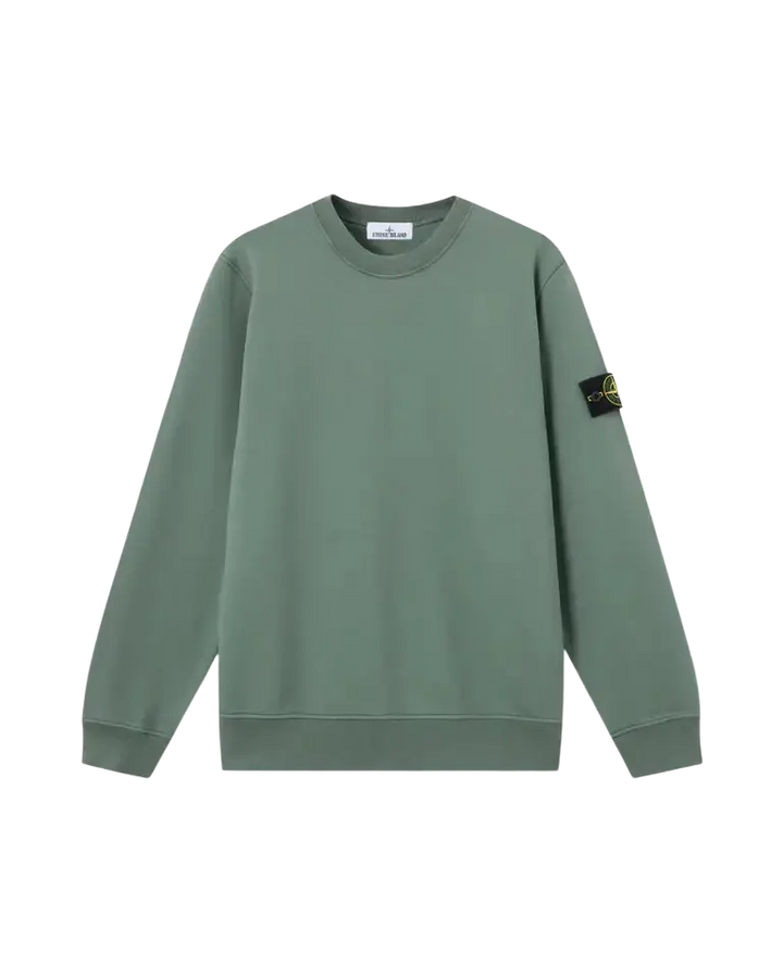 STONE ISLAND – Sweat ras-du-cou en coton biologique Vert océan