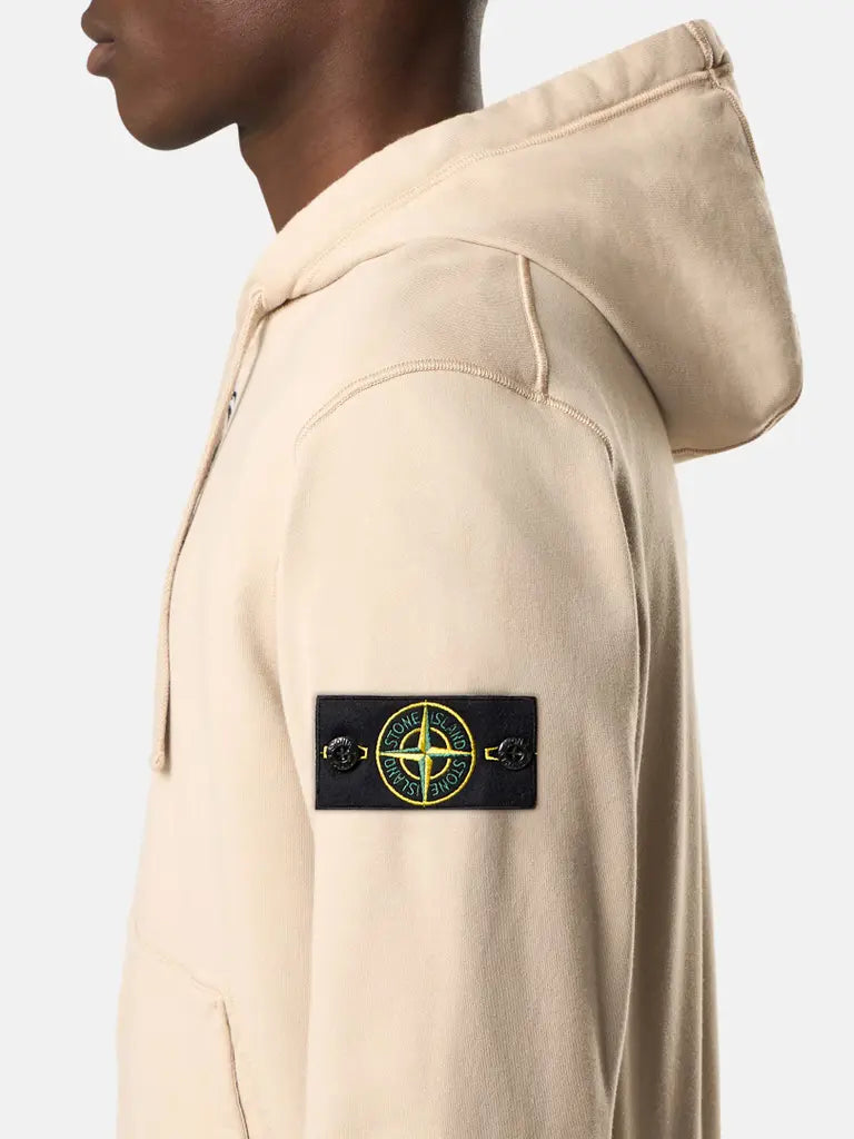 STONE ISLAND - Sweat à Capuche Zippé Beige Sable