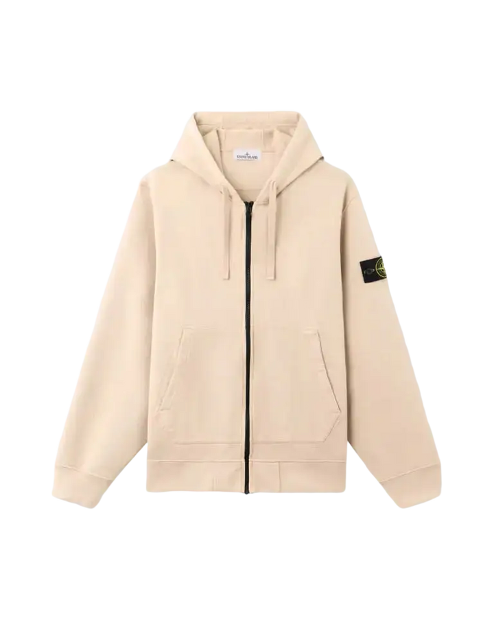 STONE ISLAND - Sweat à Capuche Zippé Beige Sable