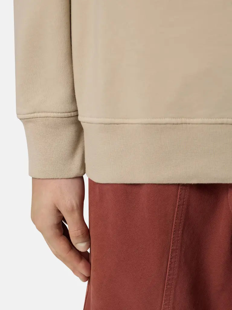 STONE ISLAND – Sweat demi-zip en coton biologique Beige sable