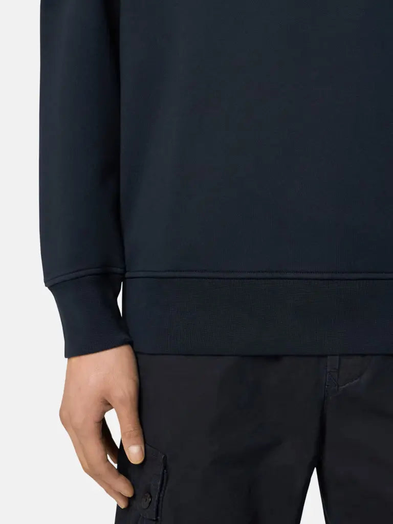 STONE ISLAND – Sweat demi-zip en coton biologique Bleu marine