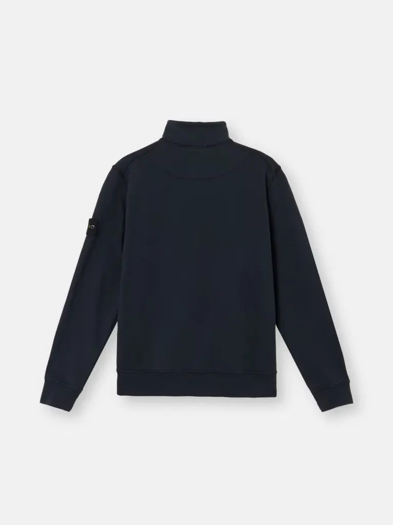 STONE ISLAND – Sweat demi-zip en coton biologique Bleu marine