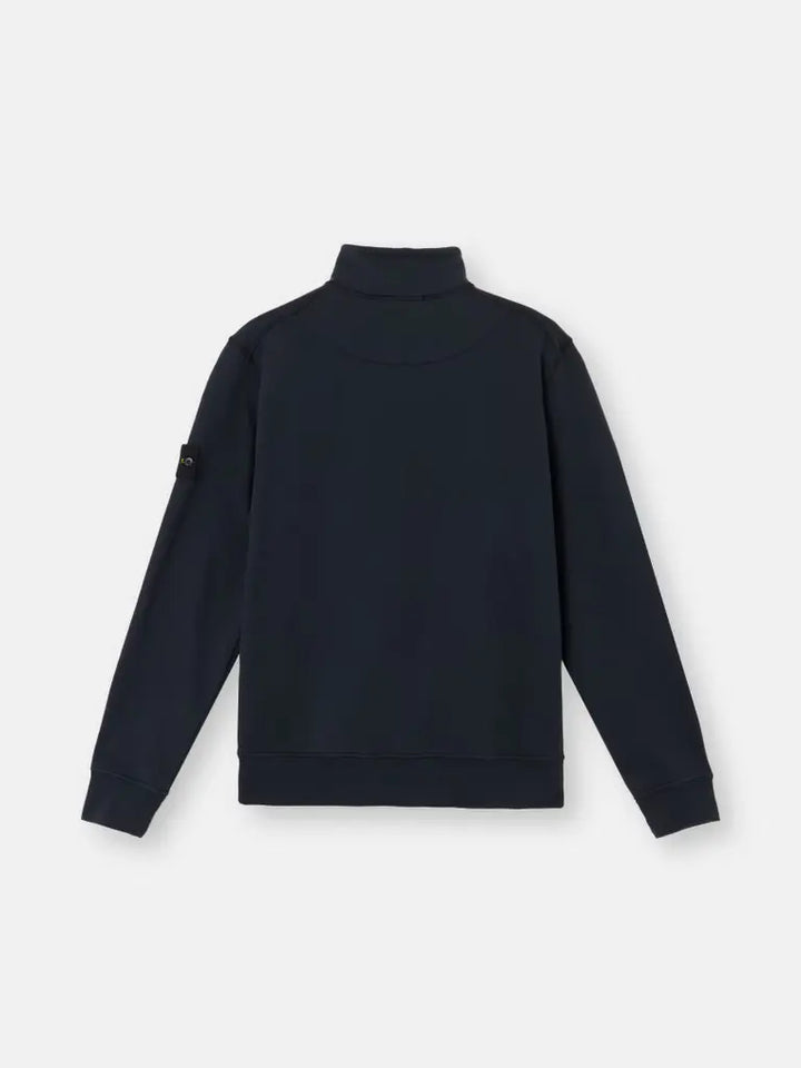 STONE ISLAND – Sweat demi-zip en coton biologique Bleu marine