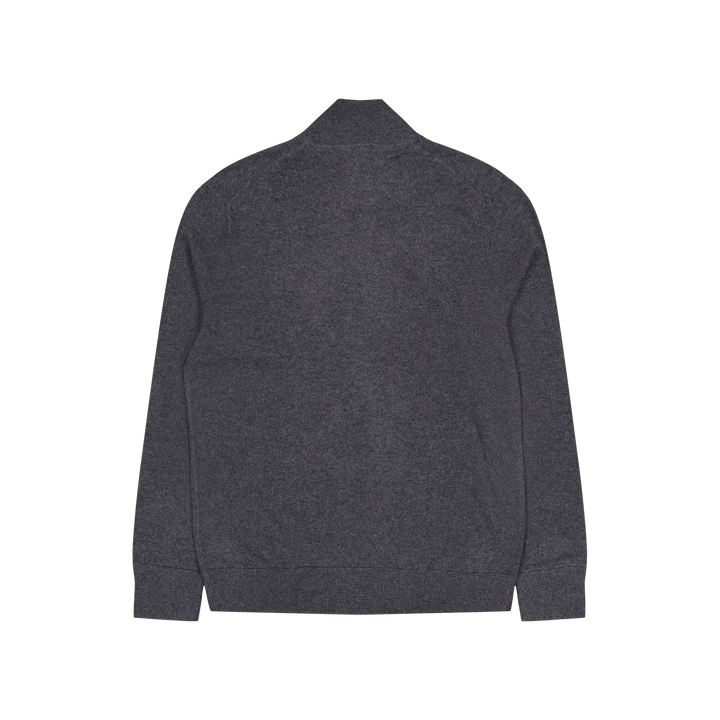 POLO RALPH LAUREN - Cardigan zippé en laine mérinos Gris foncé chiné