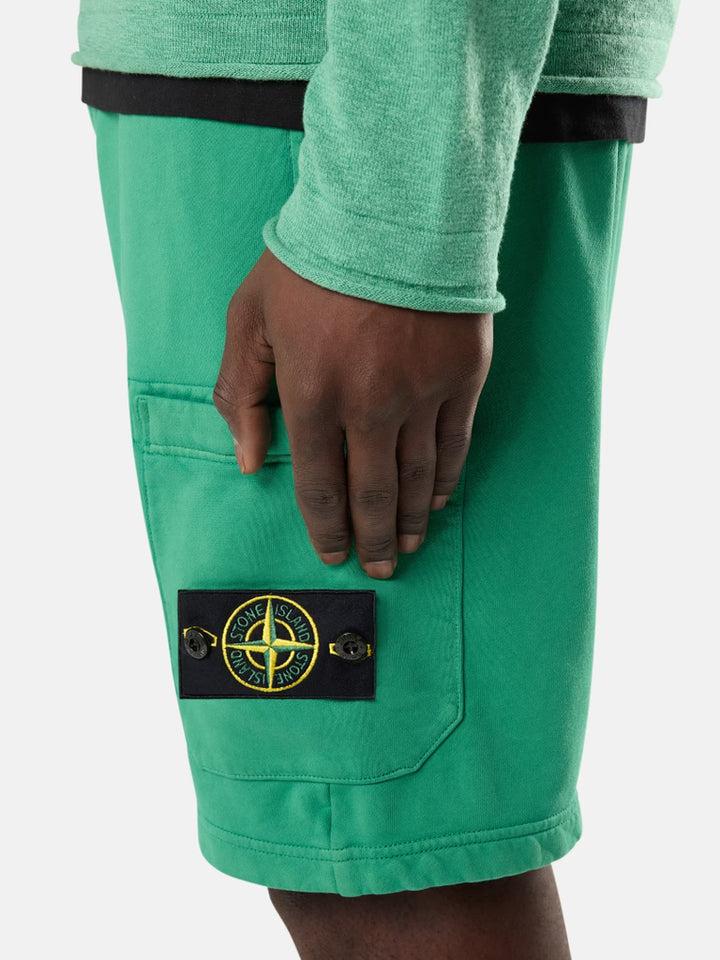 STONE ISLAND - Regular-fit Jogger Shorts with Cargo Pocket Vert émeraude