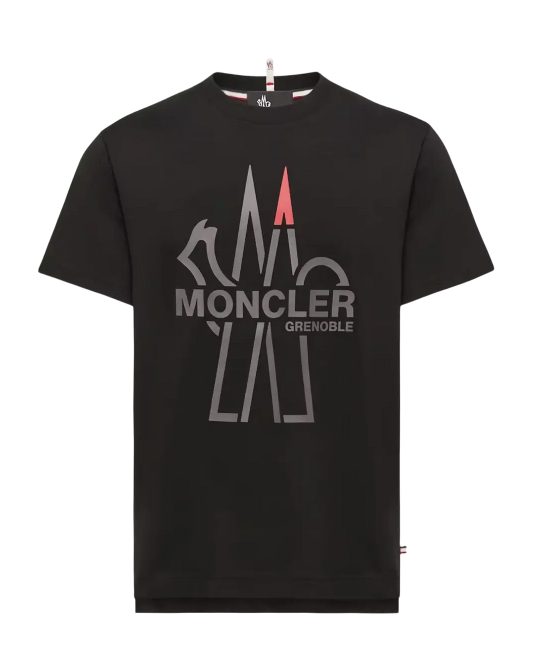 MONCLER - T-shirt en coton à logo Noir
