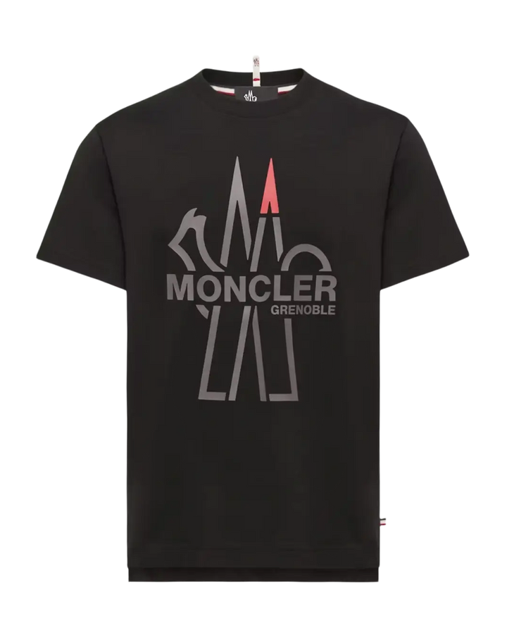 MONCLER - T-shirt en coton à logo Noir
