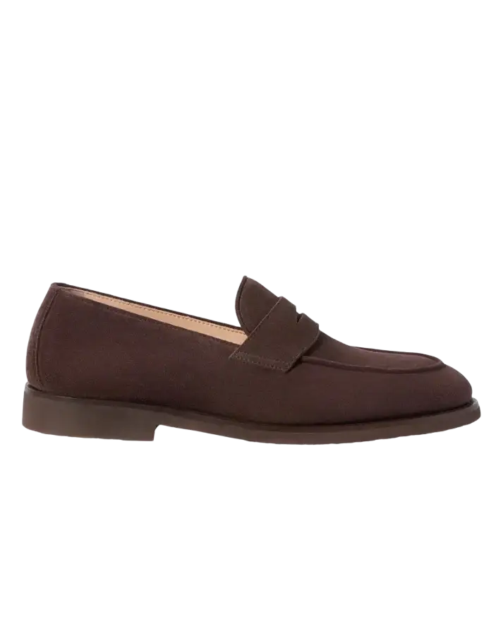BRUNELLO CUCINELLI - Penny Loafers en Daim Moka