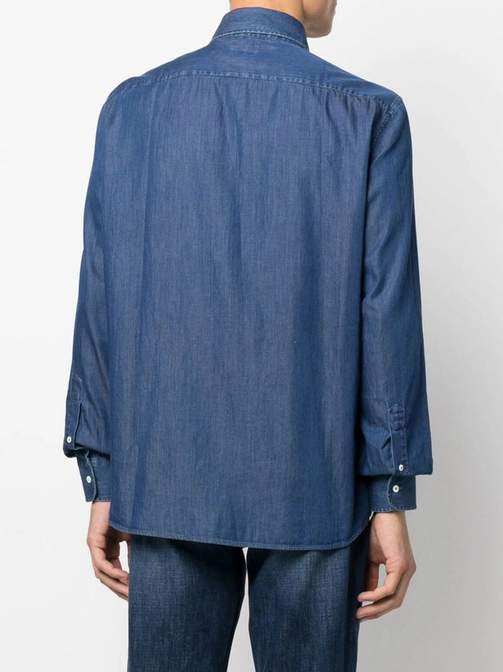 BRUNELLO CUCINELLI - Chemise en Coton Bleu