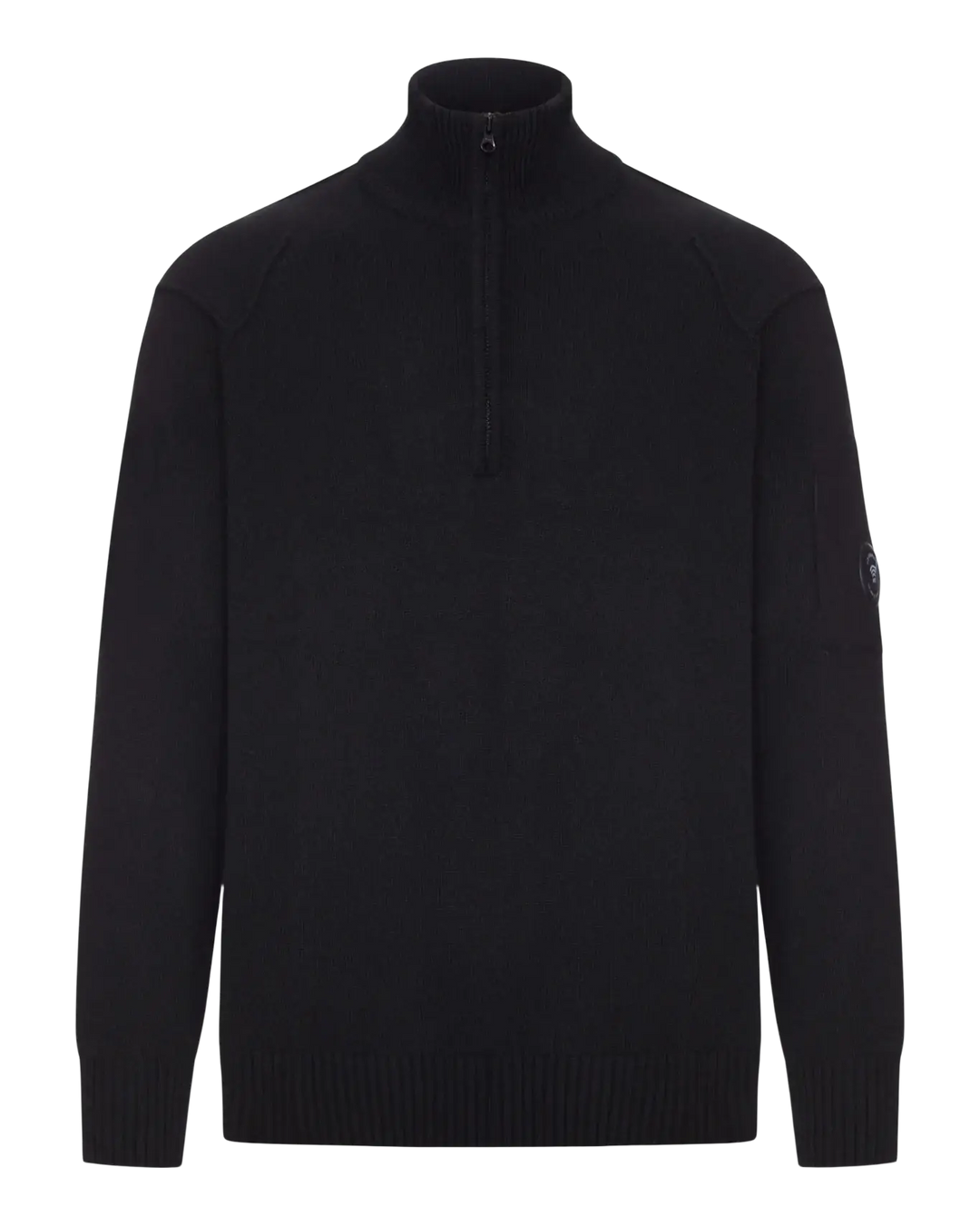 C.P. COMPANY - Pull à col roulé zippé en laine Noir