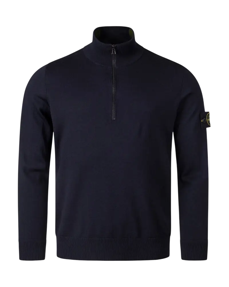 STONE ISLAND - Pull Col Camionneur Bleu Marine