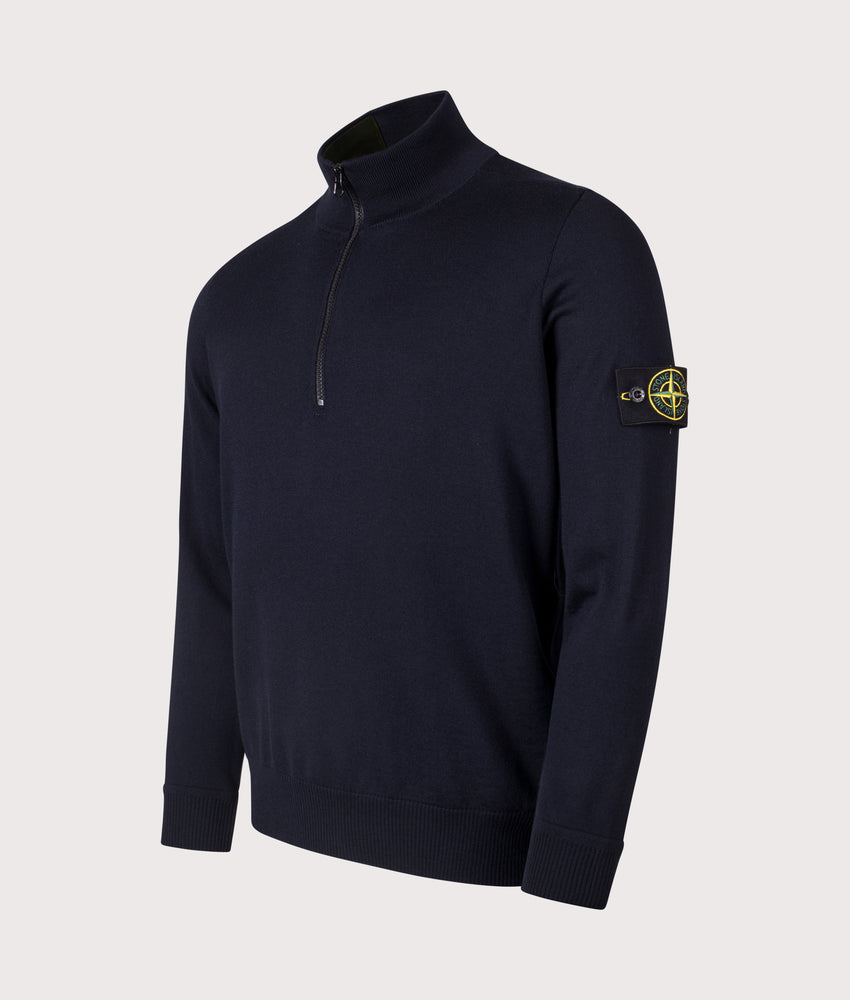 STONE ISLAND - Pull Col Camionneur Bleu Marine