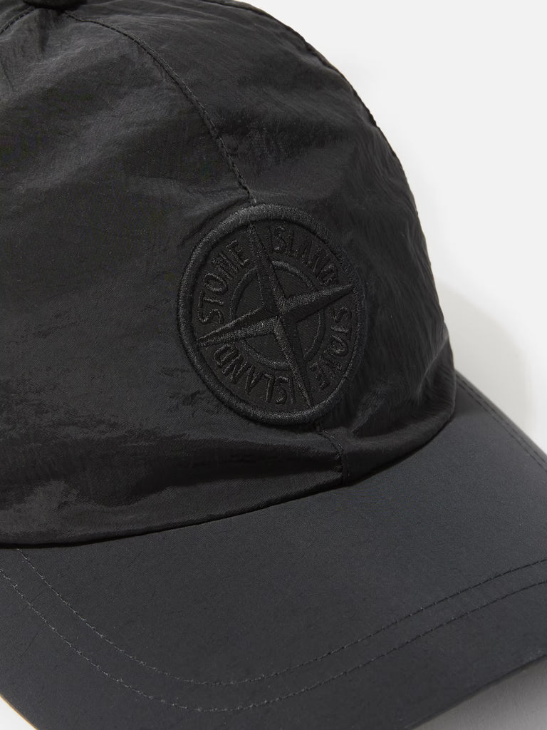 STONE ISLAND - Casquette Confectionnée en Nylon Metal avec Logo Compass Noir