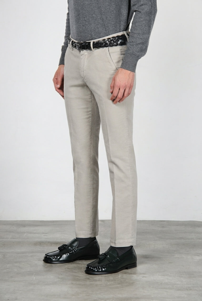 MASON'S - Pantalon chino Torino en velours côtelé Gris