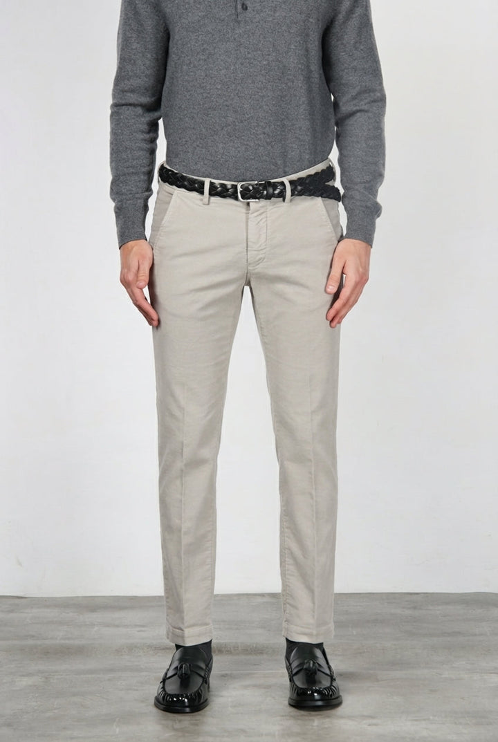 MASON'S - Pantalon chino Torino en velours côtelé Gris