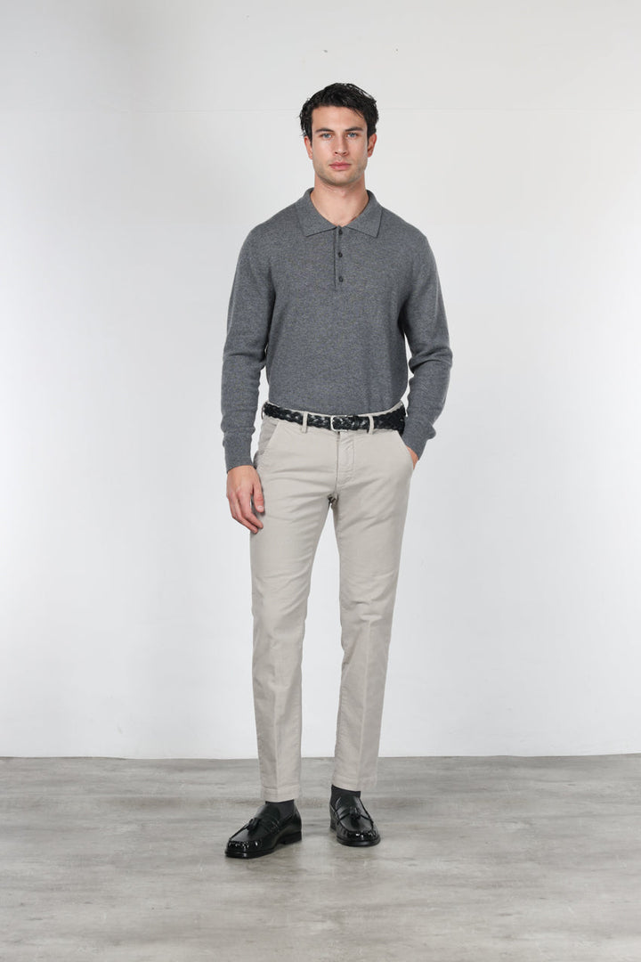 MASON'S - Pantalon chino Torino en velours côtelé Gris