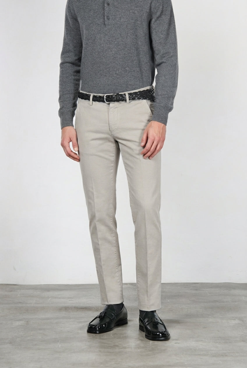 MASON'S - Pantalon chino Torino en velours côtelé Gris