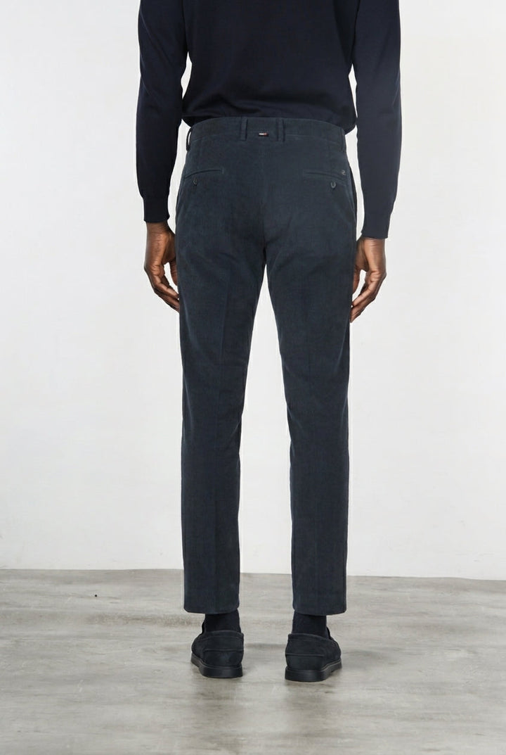 MASON'S - Pantalon chino Torino en velours côtelé Bleu marine