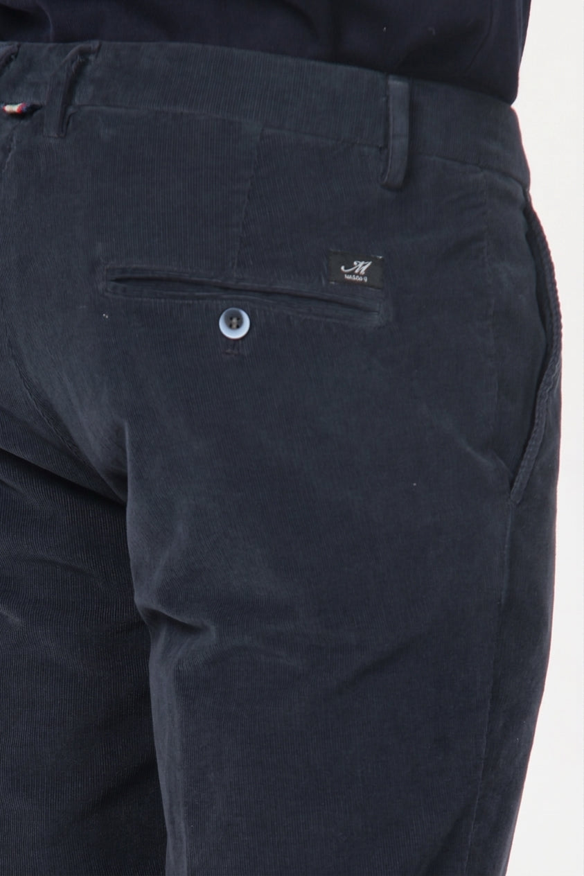 MASON'S - Pantalon chino Torino en velours côtelé Bleu marine