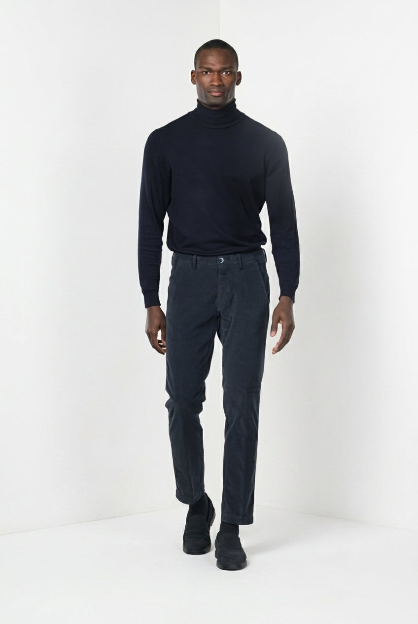 MASON'S - Pantalon chino Torino en velours côtelé Bleu marine