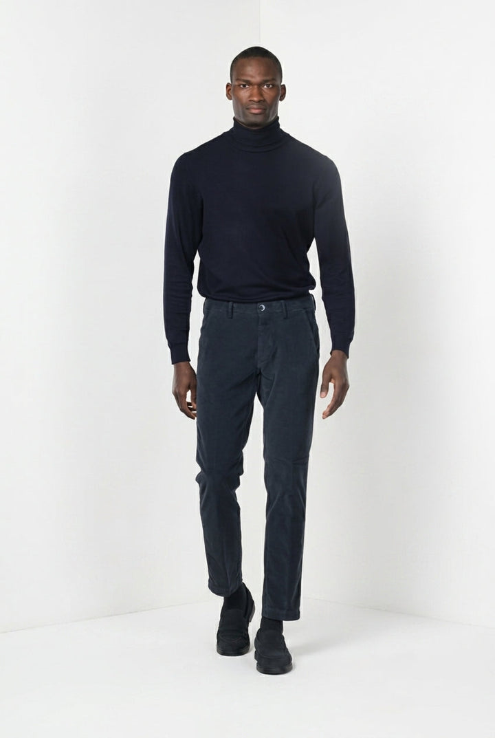 MASON'S - Pantalon chino Torino en velours côtelé Bleu marine
