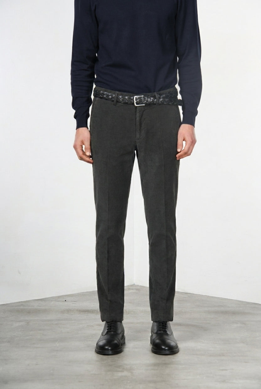 MASON'S - Pantalon chino Torino en velours côtelé Marron