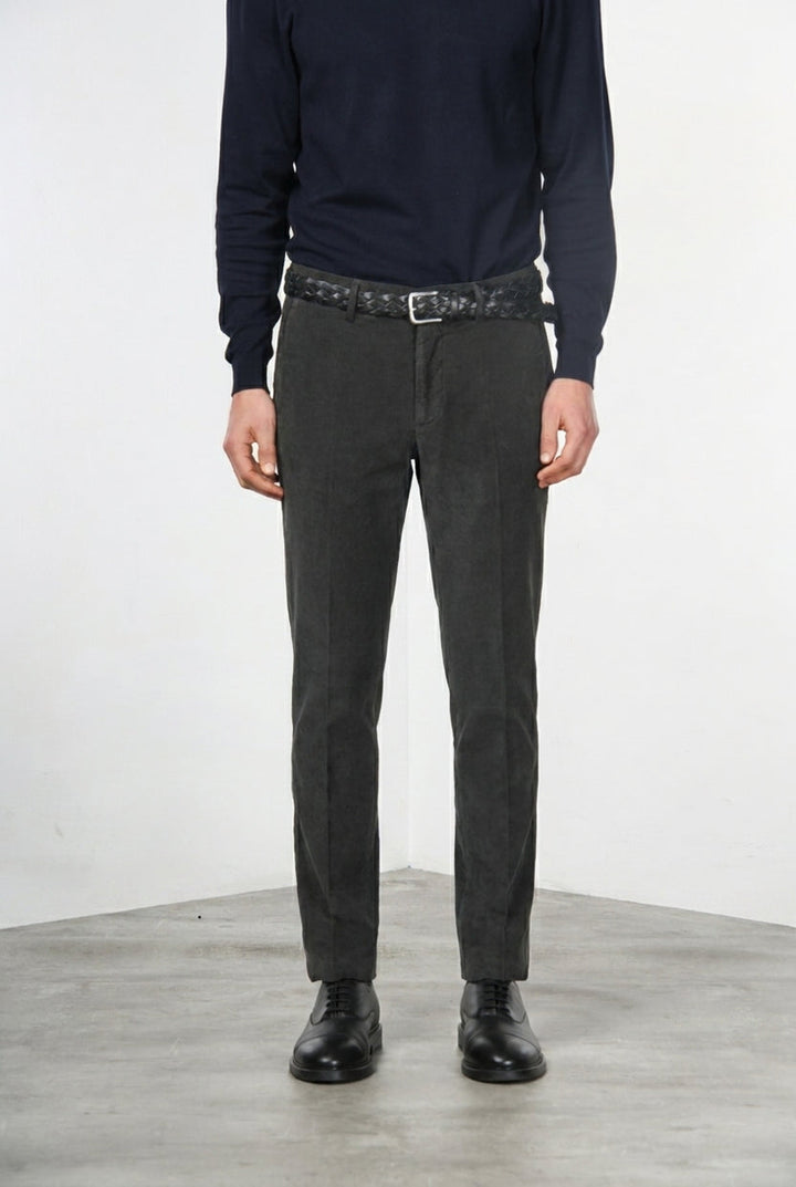 MASON'S - Pantalon chino Torino en velours côtelé Marron