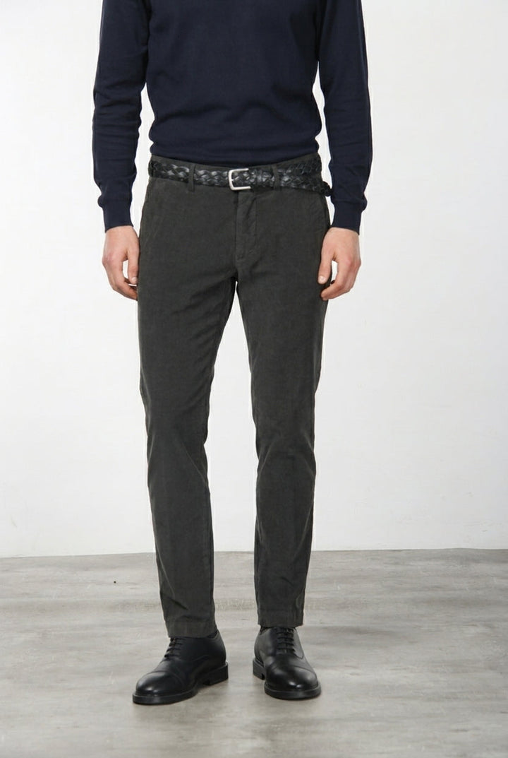 MASON'S - Pantalon chino Torino en velours côtelé Marron