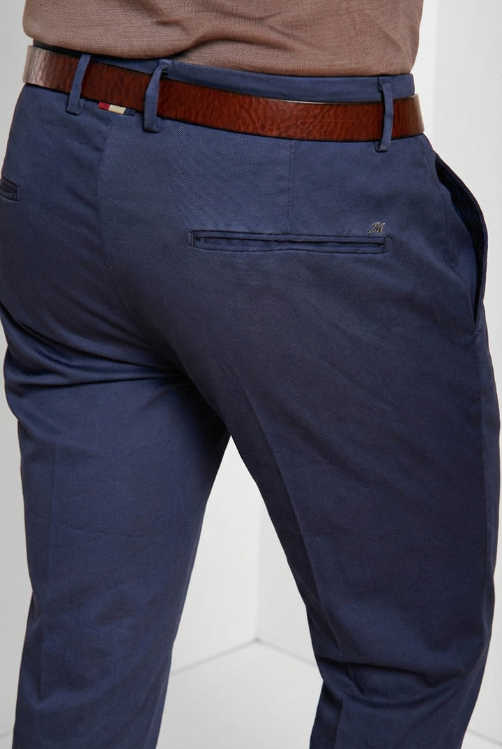 MASON'S - Pantalon chino Torino Flex Bleu marine