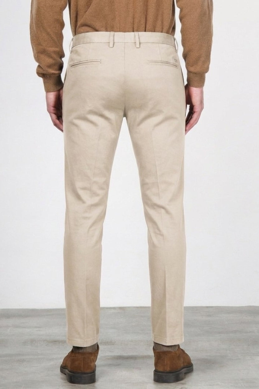 MASON'S - Pantalon chino Torino Flex en satin stretch Écru