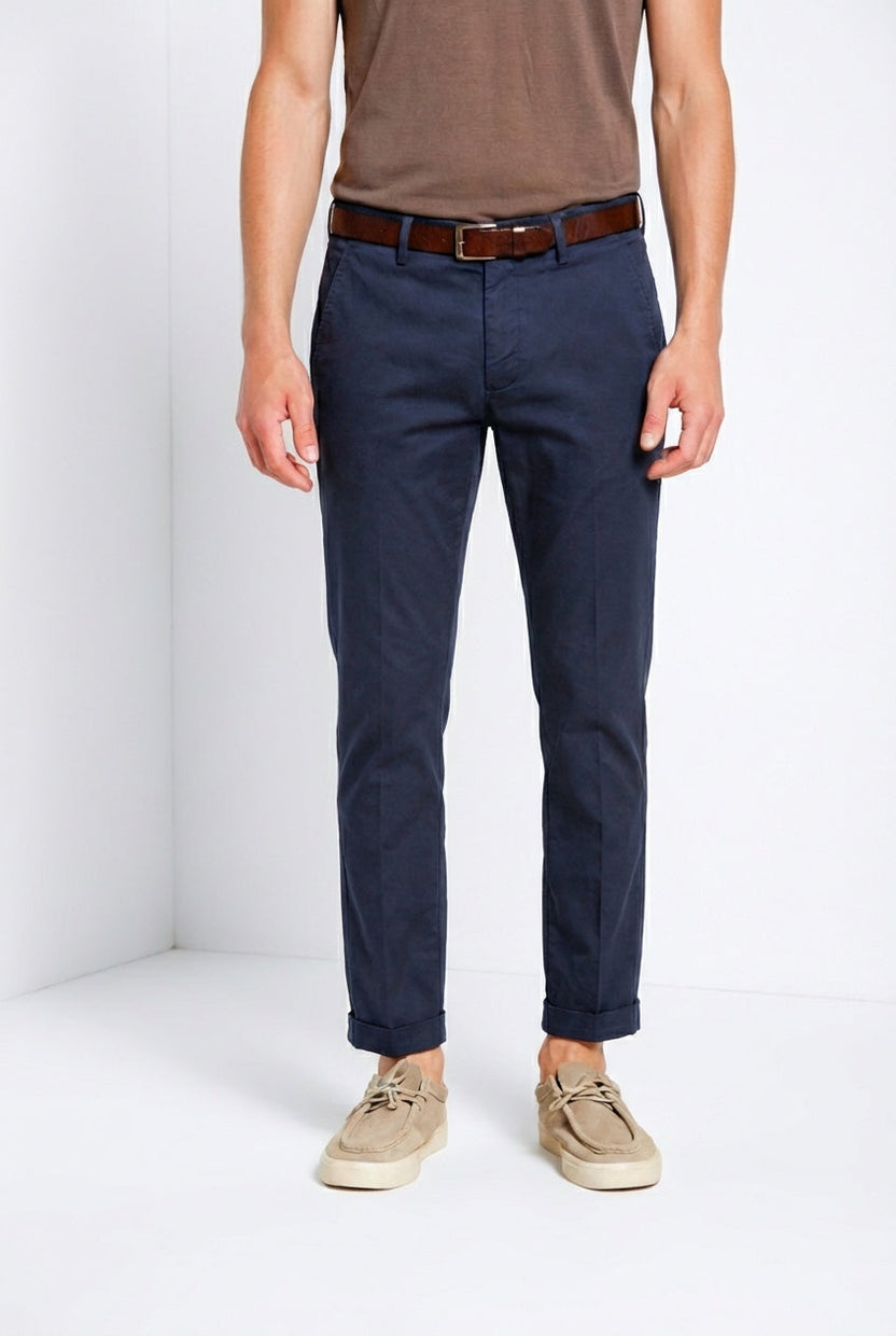 MASON'S - Pantalon chino Torino Flex Bleu marine