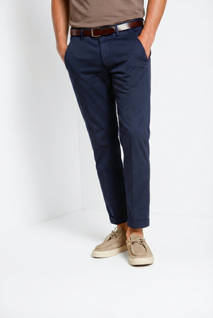 MASON'S - Pantalon chino Torino Flex Bleu marine