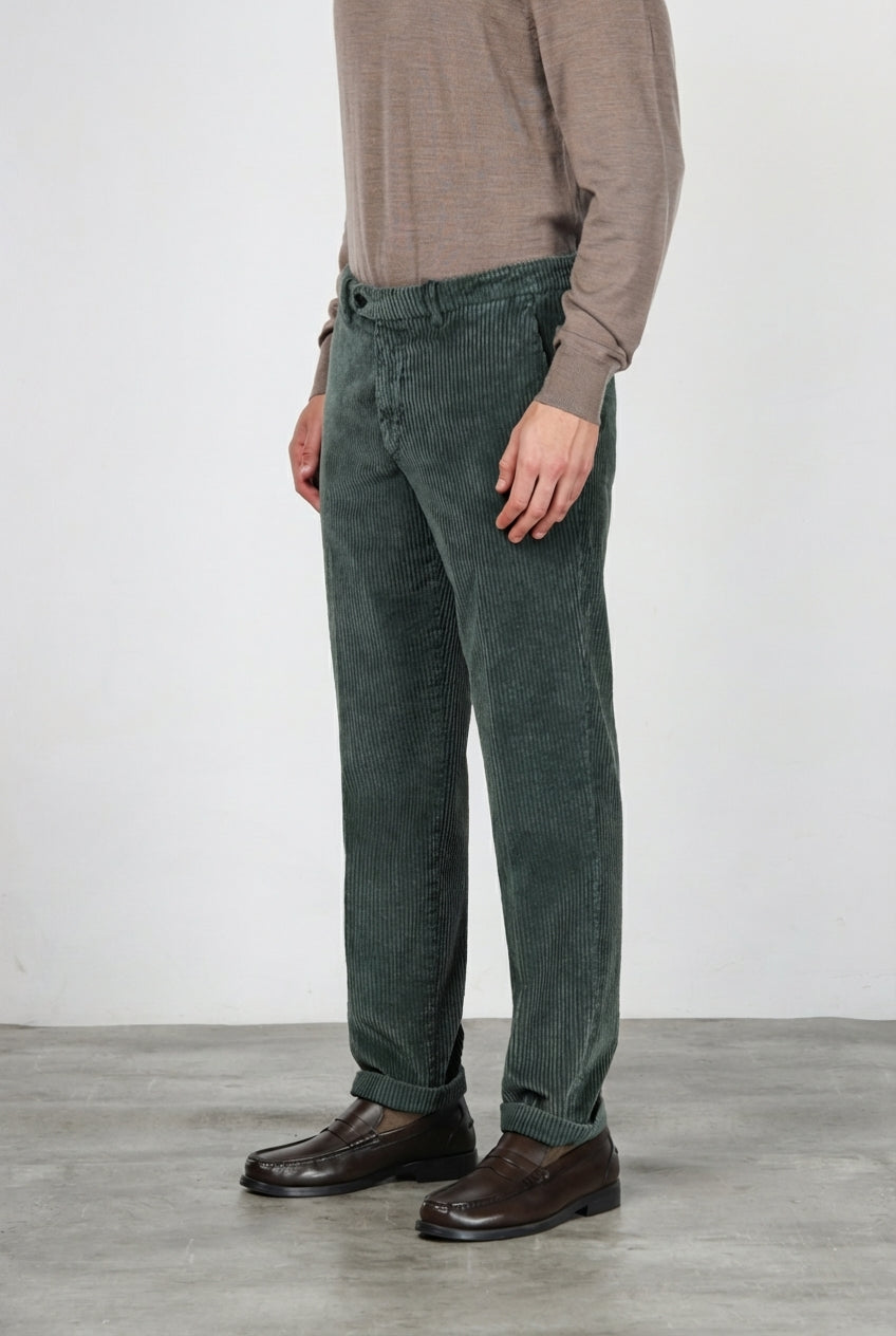 MASON'S - Pantalon chino Paris en velours côtelé Vert foncé
