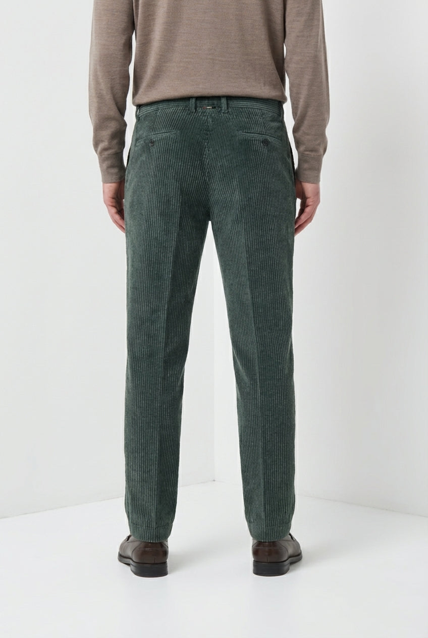 MASON'S - Pantalon chino Paris en velours côtelé Vert foncé