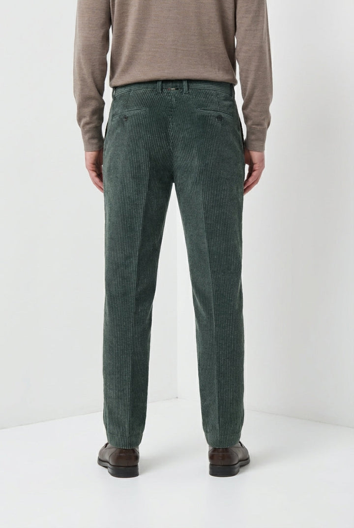 MASON'S - Pantalon chino Paris en velours côtelé Vert foncé