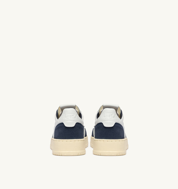 AUTRY - Baskets medalist low en cuir blanc et daim denim