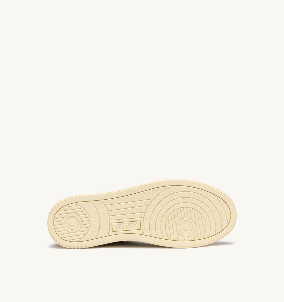 AUTRY - Baskets medalist low en cuir blanc et daim denim