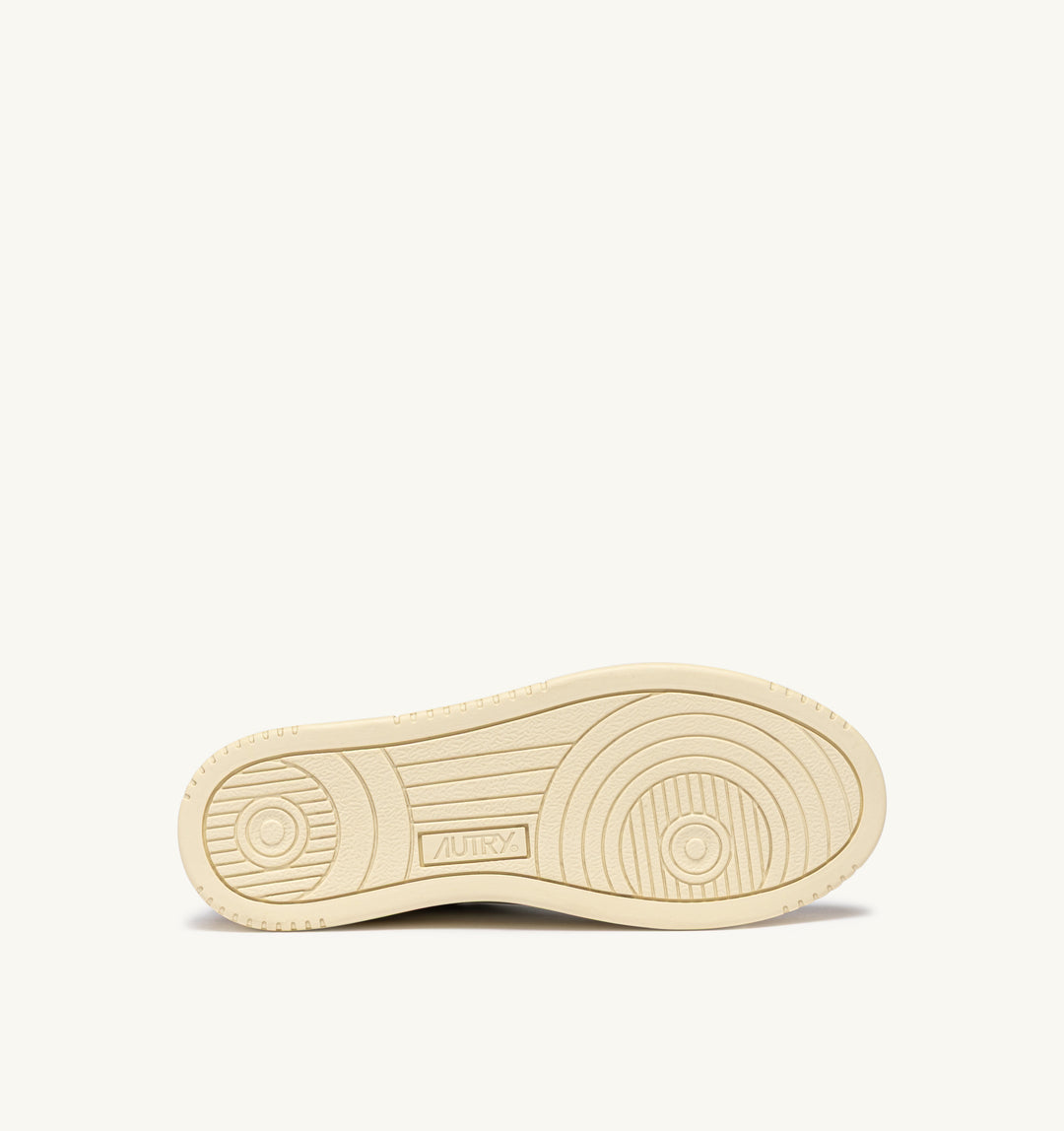 AUTRY - Baskets medalist low en cuir blanc et Lion et daim beige