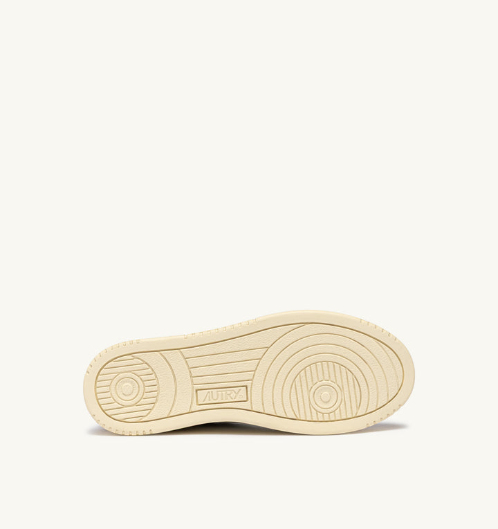 AUTRY - Baskets medalist low en cuir blanc et Lion et daim beige