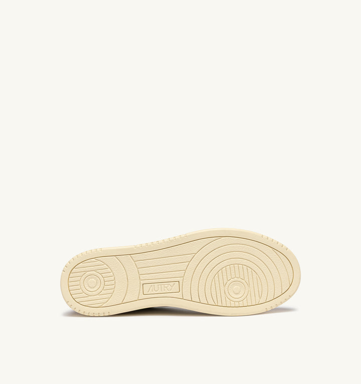 AUTRY - Baskets medalist low en cuir blanc et pumpkin et daim beige