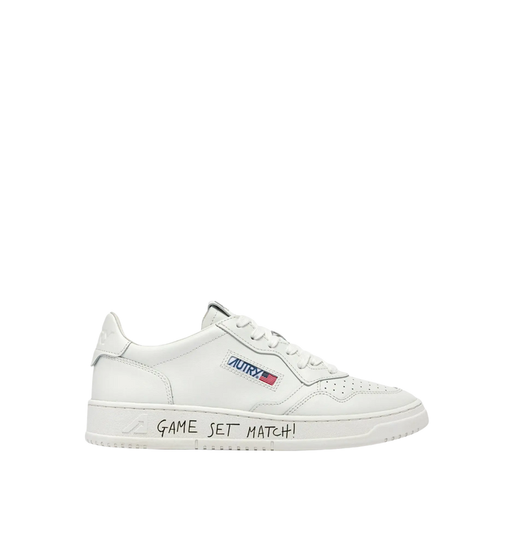 AUTRY - Baskets medalist low en cuir blanc total avec lettering