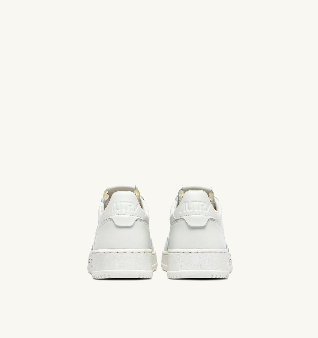 AUTRY - Baskets medalist low en cuir blanc total avec lettering
