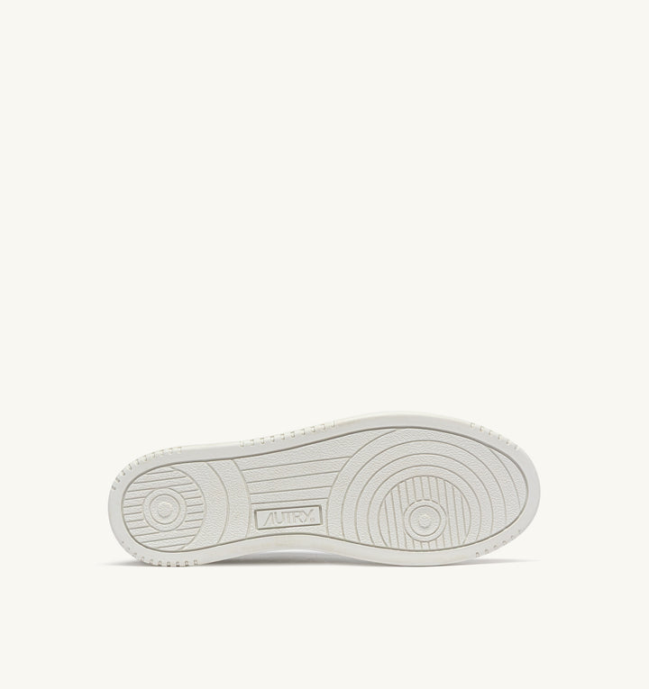 AUTRY - Baskets medalist low en cuir blanc total avec lettering