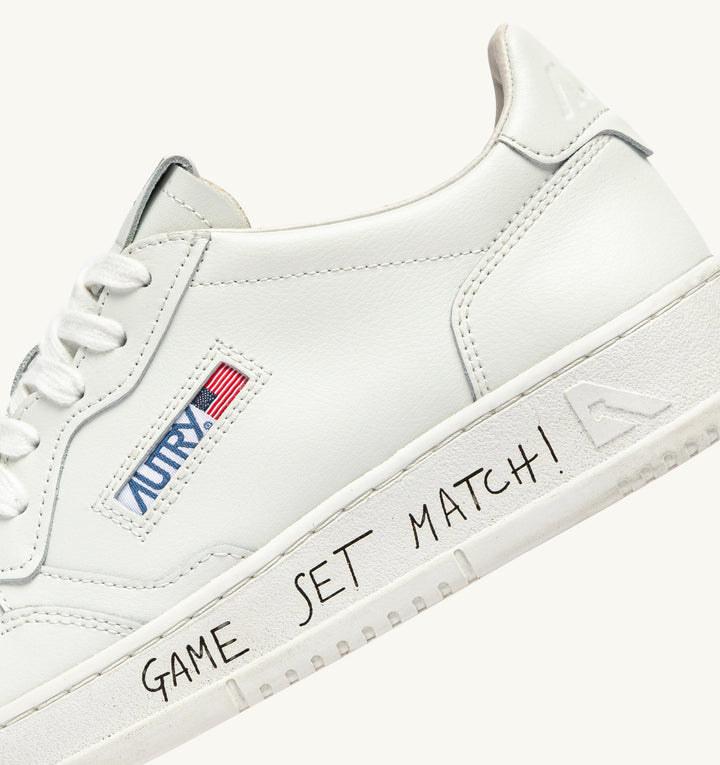 AUTRY - Baskets medalist low en cuir blanc total avec lettering