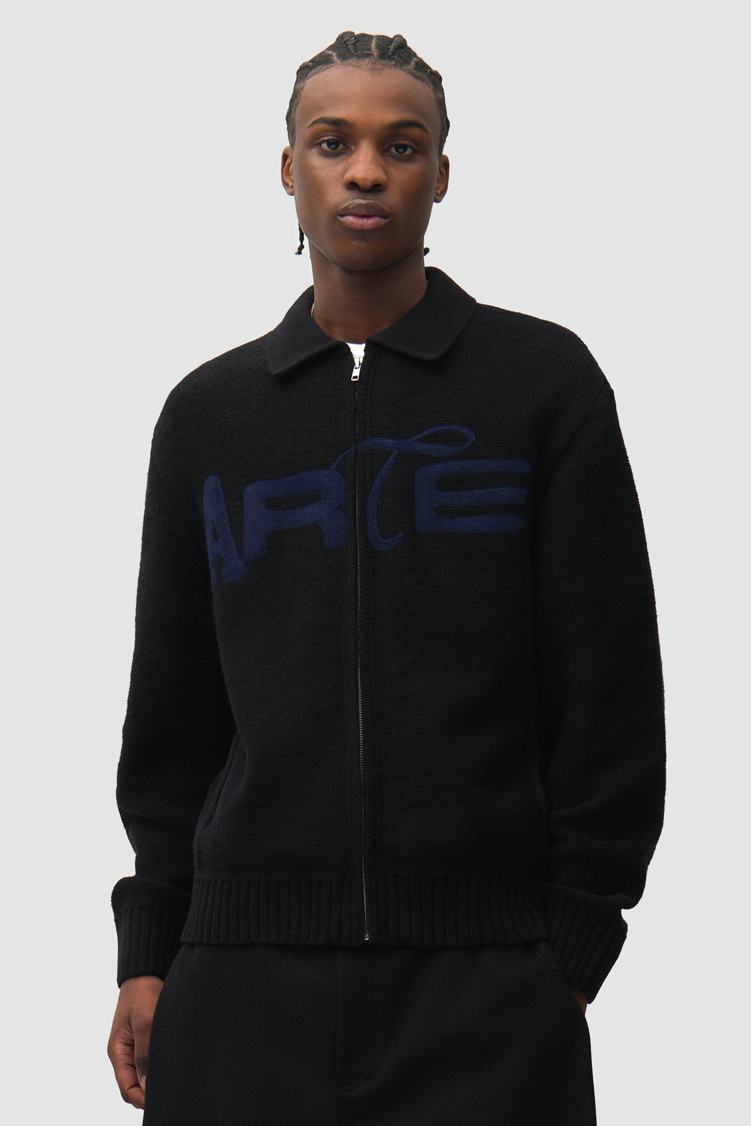 ARTE - Cardigan zippé Stencil Noir